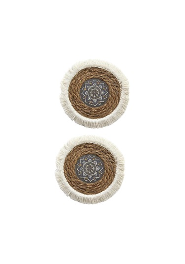 Suntek 2x Boho Yuvarlak Placemats Yemek Mat Kaymaz Dokuma Stil-a Stil A Diğer