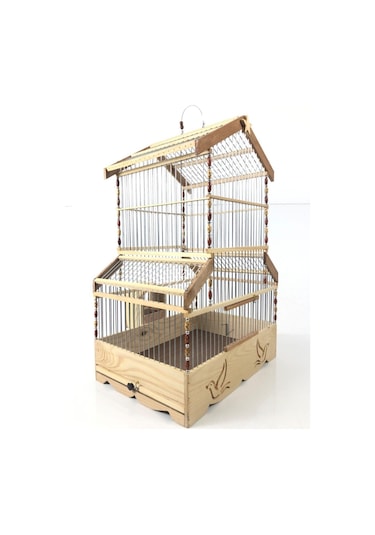 Naturbird 2 Katlı Metal Tel Norveç Ahşap Kafes