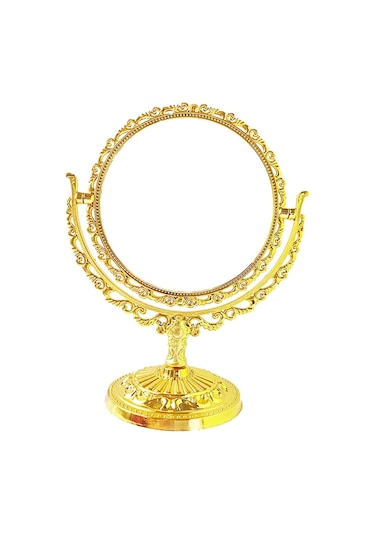 Suntek Vintage Yuvarlak Masaüstü Makyaj Aynası Altın