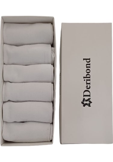 Deribond Pamuklu Patik Erkek Çorap 6 Adet Beyaz