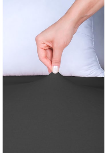 Nordqueen %100 Pamuk Tek Kişilik 100 200 Lastikli Çarşaf Antrasit