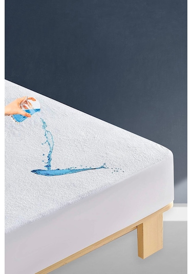 Varol 180x200cm Sıvı Geçirmez Battal Boy Fitted Alez Beyaz