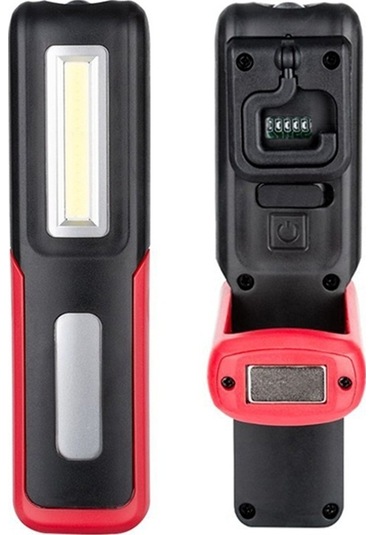 Ulzyvf Createtech Siyah Taşınabilir Led Fener, Mıknatıslı Cob Ab Şarjlı Siyah