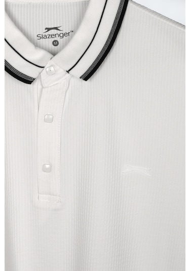 Slazenger Zınovıa Erkek Polo Yaka Beyaz Tişört