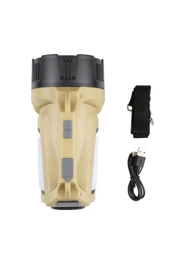 Wondernest T100-a Çok Fonksiyonlu Şarj Edilebilir 1500lm Dijital Ekranlı Led El Feneri Bej Bej