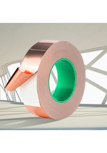 Yapışkanlı Etiket Tek Taraflı Yüksek Sıcaklık Dayanımı Trafo İçin İletken Koruyucu Bakır Folyo Bant 4