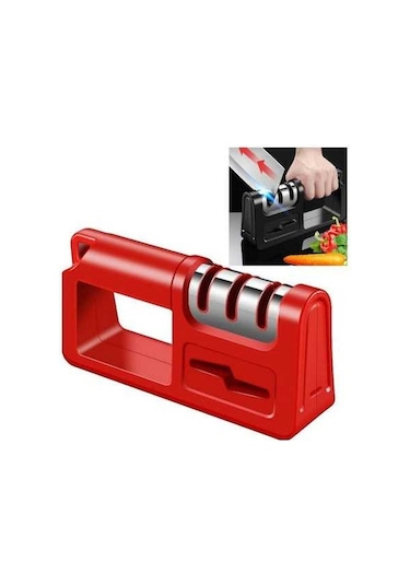 Pazly 2 Adet 3 Aşamalı Mutfak Bıçağı Bileme Taşı Diamond, Abs+paslanmaz Çelik, 19x5x9.5 Cm, Hızlı Keskinleştirme