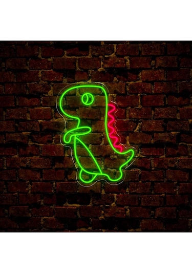 Twins Led Dinozor Figürlü Neon Tabela Yeşil Model:model:66953366 Yeşil