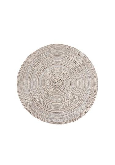 Haki Talos Muhtasar Yuvarlak Keten Örgülü Bardak Altlığı Isı Yalıtımlı Kase Plaka Servis Altlığı S Haki