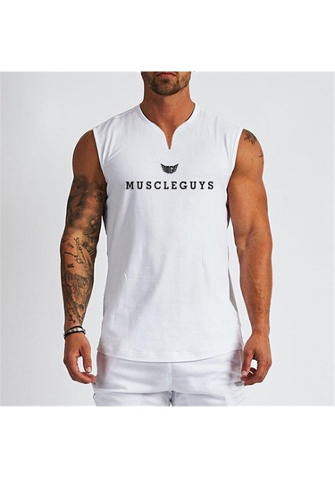 Beyaz Muscleguys Yeni V Yaka Beyaz Yelek Yaz Ince Slim Fit Kolsuz Tişört Giyim Eğitim Spor Kıyafetleri Beyaz Muscleguys Yeni V Yaka Beyaz Yelek Yaz Ince Slim Fit Kolsuz Tişört Giyim Eğitim Spor Kıyafetleri