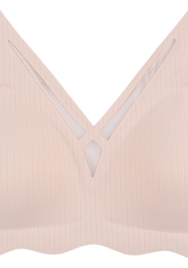 Balensiz Lazer Dikişsiz Dilim Detaylı Dekolteli Sütyen Ten