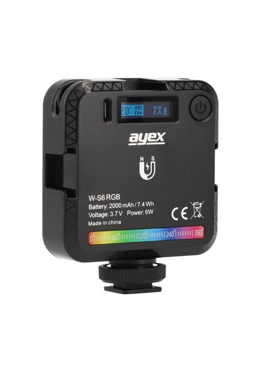 Ayex Rgb Led Video Işık W-s6 45 Led 20 Efekt 2000mah Şarjlı