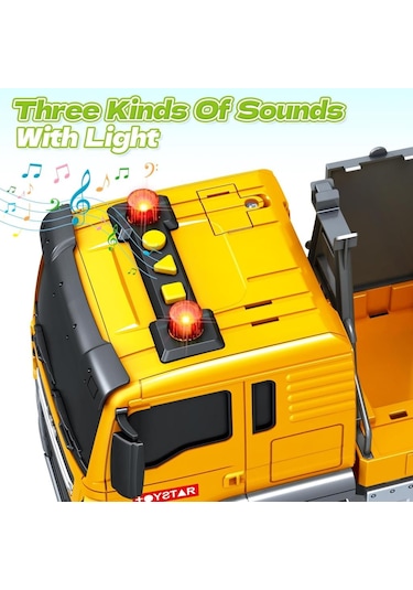 1:12 Sürtmeli Sesli Işıklı 360 Derece Dönebilen Taşıyıcı Oyuncak Ekskavatör