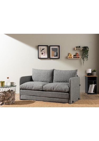 Pafu Saga Xl İkili Katlanır Yataklı Koltuk Keten Açık Gri