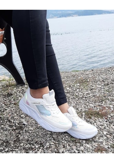 Lumberjack Lılıan, Beyaz Renk Kalın Tabanlı Ortapedik Spor Ayakk - 469620551