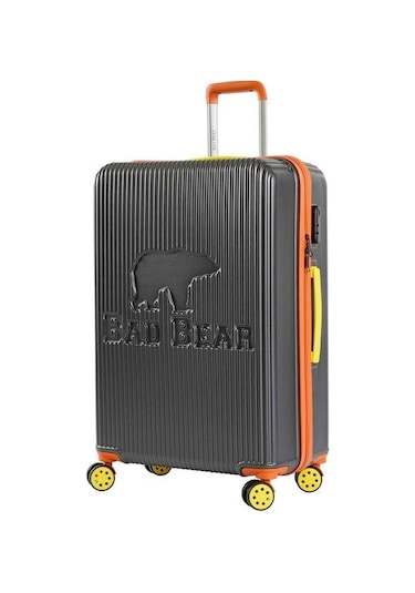 Bad Bear Logo Suitcase 23.01.80.001kg Koyu Gri Büyük Boy Tekerlekli Abs Valiz 95 Lt. Koyu Gri