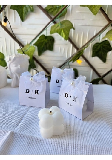 10 Adet Süslemeli Mini Bubble Mum,nikah Şekeri,doğum,sünnet,düğün,nişan