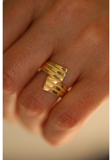 14 Ayar Altın Trabzon Desenli Yüzük - Yzk26873