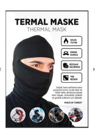 Sevateks Motorcu Maskesi Balaklava Maske Siyah
