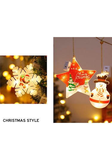 Yifomall 6 Adet Noel Led Asma Aydınlatma, 3 Aydınlatma Modu Sürekli/çabuk Flash/yavaş Flash , Islak Beyaz Işık, Noel Dekorasyonu Çok Renkli