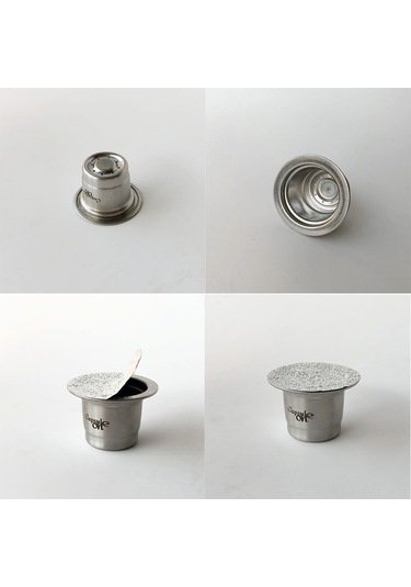 Mufunye Nespresso Uyumlu Paslanmaz Çelik Yeniden Doldurulabilir Kahve Kapsülü, Scishare Makineler İçin