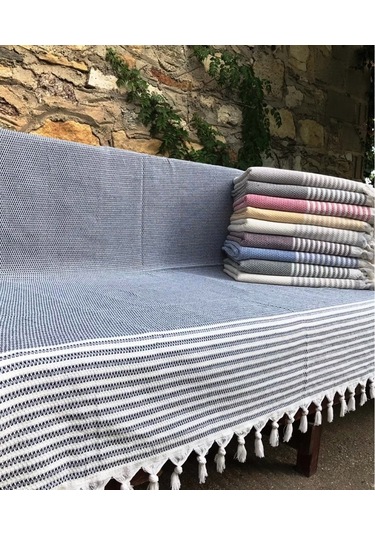 Mandaş Pamuklu Kaymaz Hasır Dokuma Kolları Örten Koltuk Örtüsü Maxi Takım-koyu Gri Yeni Koyu Gri