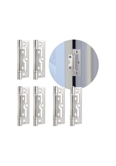 Yaozixa 6 Adet 3 İnç 1.5 Mm Kalınlıkta Paslanmaz Çelik Sürekli Sessiz Pivot Döner Ev Kapı Menteşesi 8x3.3 Cm Diğer