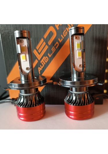 H4 Kısa Uzun Far Ledi 12000 Lumen Csp Şimşek Etkli Led Xenon