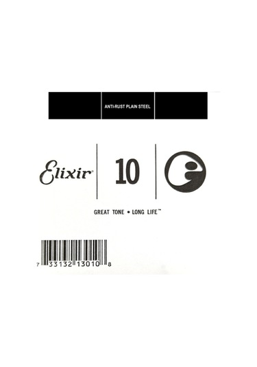 Elixir 13010 Tek Gitar Teli 0,10 Anti-rust Plain Steel Single Guitar String - 010