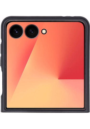 Bloomcase Flex Obsidian Black Hakiki Deri Samsung Galaxy Uyumlu Z Flip 7 Kılıf 6.9"-4.1" Siyah