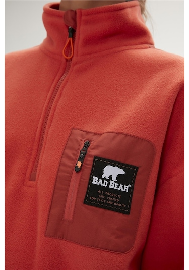 Bad Bear Eva Half-zip Ginger Tarçın Yarım Fermuarlu Kadın Polar Sweatshirt - Tarçın