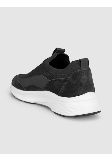 Cabani Siyah Modern Triko Slip-on Sneaker Siyah - Neon Yeşil