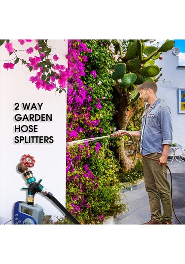 Yaozixa Bahçe Sulama İki Yollu Vana Ayırıcı, Bakır Ve Çinko Alaşımlı, Bağımsız Kontrol Valfleri, 360 Dönebilen Su Kaynağı Bölücü