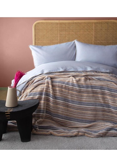 Ap Çift Kişilik Lizbon Gri Yatak Örtülü Nevresimli Set Gri