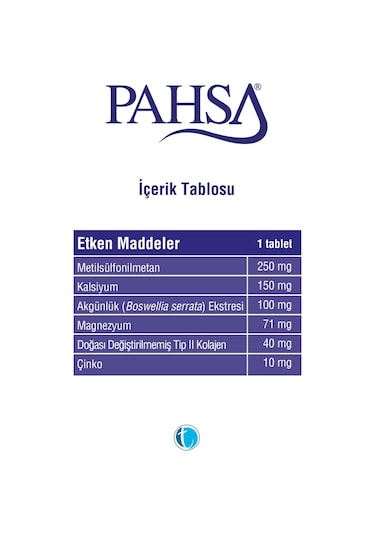 Pahsa Tip II Kolajen 30  Tablet