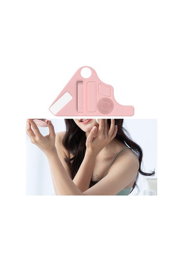 Suntek Silikon Fırça Temizleme Matı Makyaj Bilekliği Pembe