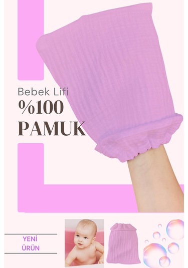 Bebek Banyo Lifi Tahriş Etmeyen Banyo Kesesi %100pamuk Gül Kurusu