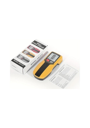 Xuweiwei Sarı Çok Fonksiyonlu El Tipi Duvar Metal Dedektörü Çivi Bulucu Ahşap Algılama Canlı Kablo Derinlik Ölçüm Ac Modu Pil Gücü