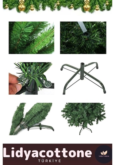 Noel Paketi Kutu Süsleme Seti Yılbaşı Çam Ağacı Renkli Işığı Yeni Yıl Dekorasyon Kutlama 90cm 80 Dal Standart