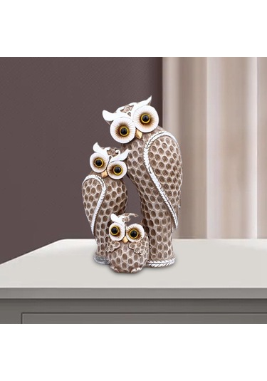 Suntek Nordic Masaüstü Baykuş Aile Heykeli Süsler Oturma