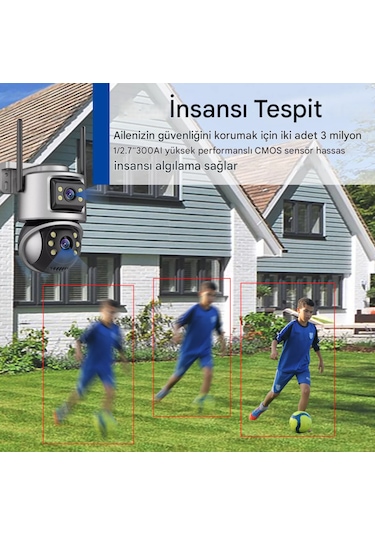 Ip Wıfı Kablosuz Kamera Dış Mekan Cctv Ptz Akıllı Ev Çift Lens
