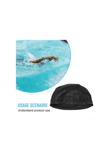 Mavi Taşınabilir Yüzme Şapkası Spor Aksesuarları Unisex Su Geçirmez 30g 40cm İla 56cm Mavi