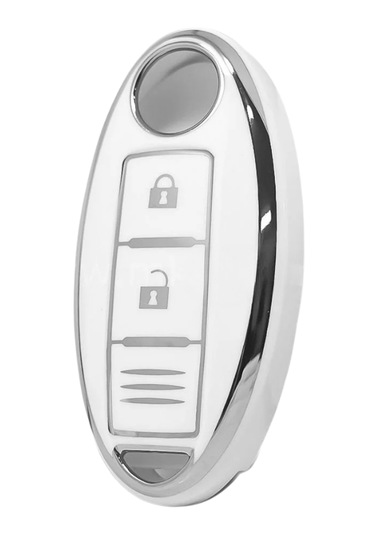 Nissan Qasqhai J10 J11 Micra Note Pathfinder Juke Xtrail Infinity 3 Buton Nano Anahtar Kılıfı Beyaz