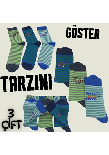 Garanti Çorap Eğlenceli Desenli Unisex Soket 3 Lü 1w Çok Renkli