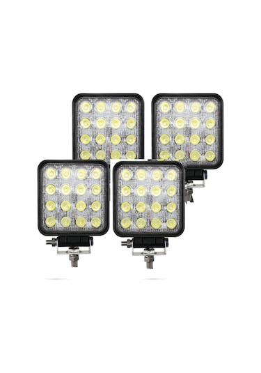 4 Adet 16 Ledli Off Road Çalışma Ve Sis Lambası 48Watt 12 & 24   Vo