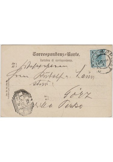 İtalya-avusturya Postadan Geçmiş Kartpostal 1900 Veya 1910.