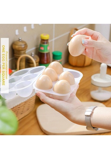 2 Gözlü 6 Gözlü Saklama Kutusu Şeffaf Yumurta Tepsisi Taşınabilir Yumurta Kartonu Kamp 2 Izgara