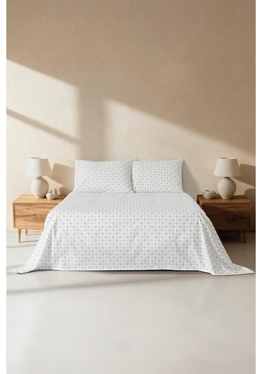 Mix & Match Nova %100 Pamuk Çift Kişilik Çarşaf Seti Beyaz