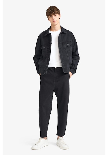Defacto Regular Fit Düğmeli Cepli Jean Ceket F4738ax25aunm40 Siyah
