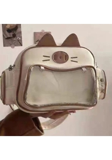 Dancemonkey Style Sırt Çantası Şeffaf Pu Moda Kese Sevimli Itabag Fermuarlı Cep Çantası Çok Renkli